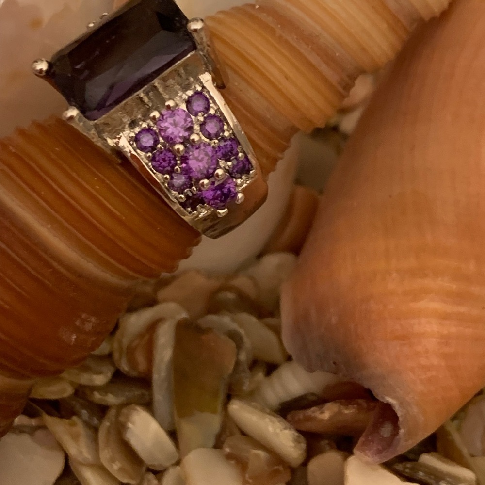 Sterling Amethyst Statement Ring - image 2